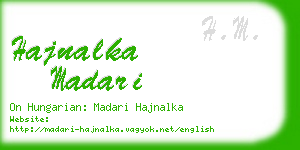 hajnalka madari business card